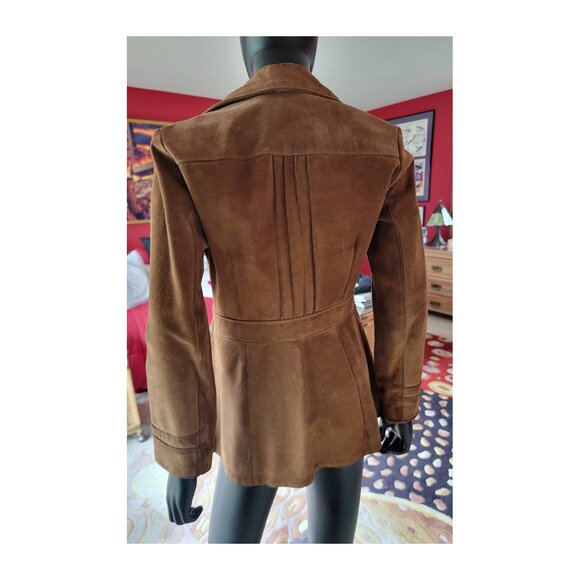 Vintage Brown Suede Corset Style Blazer - Picture 4 of 5